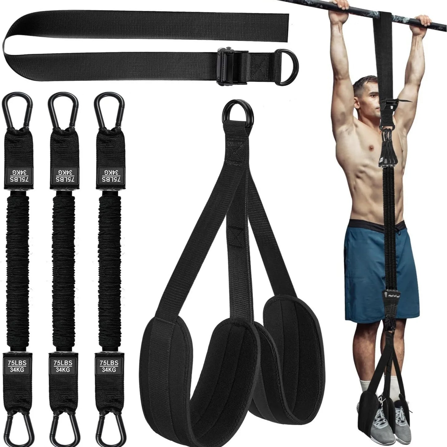 Pull-Up Resistance Bands Set (3 Levels) – Strength, Stretching, Recovery