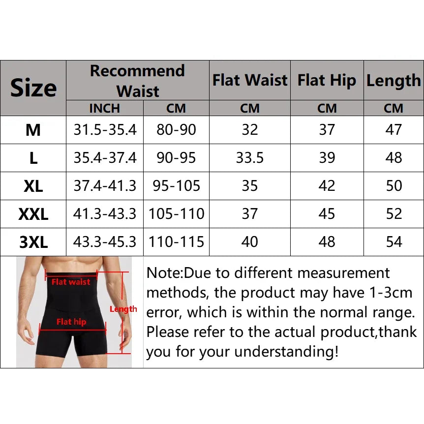 Men's High Waist Shapewear Boxer Briefs