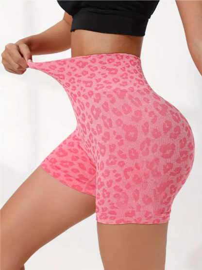 Leopard Print Yoga Shorts