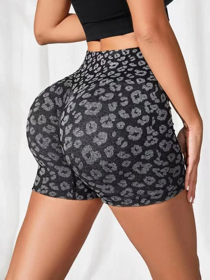 Leopard Print Yoga Shorts