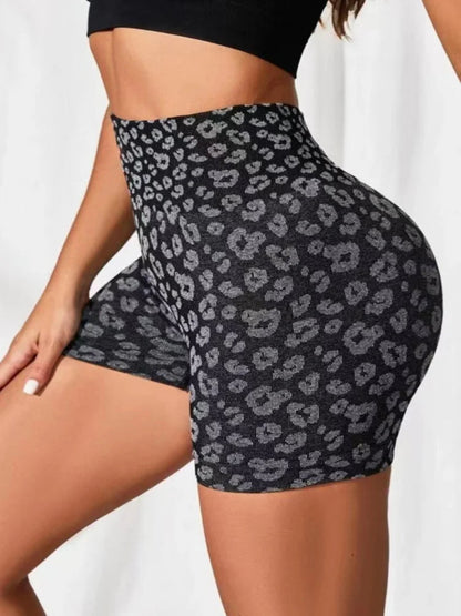 Leopard Print Yoga Shorts