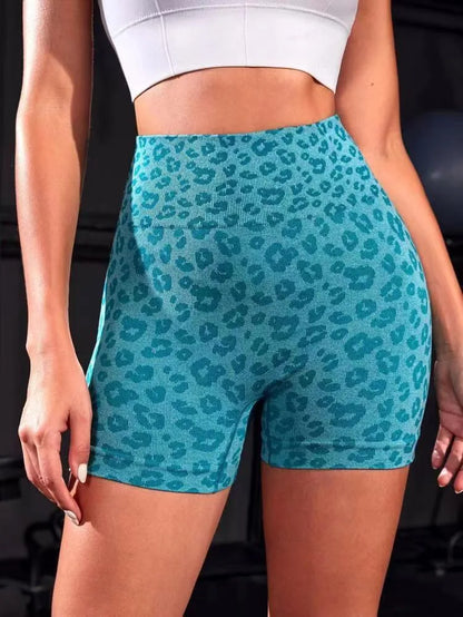 Leopard Print Yoga Shorts